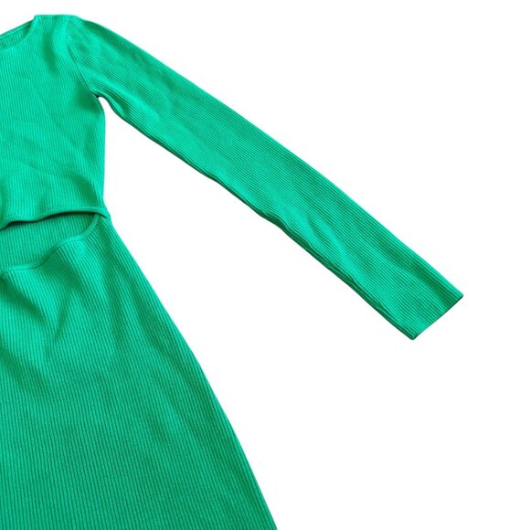 Wilfred Free Aritzia Long Sleeve Cutout Dress Green Stretch Size Small Womens - Picture 6 of 13